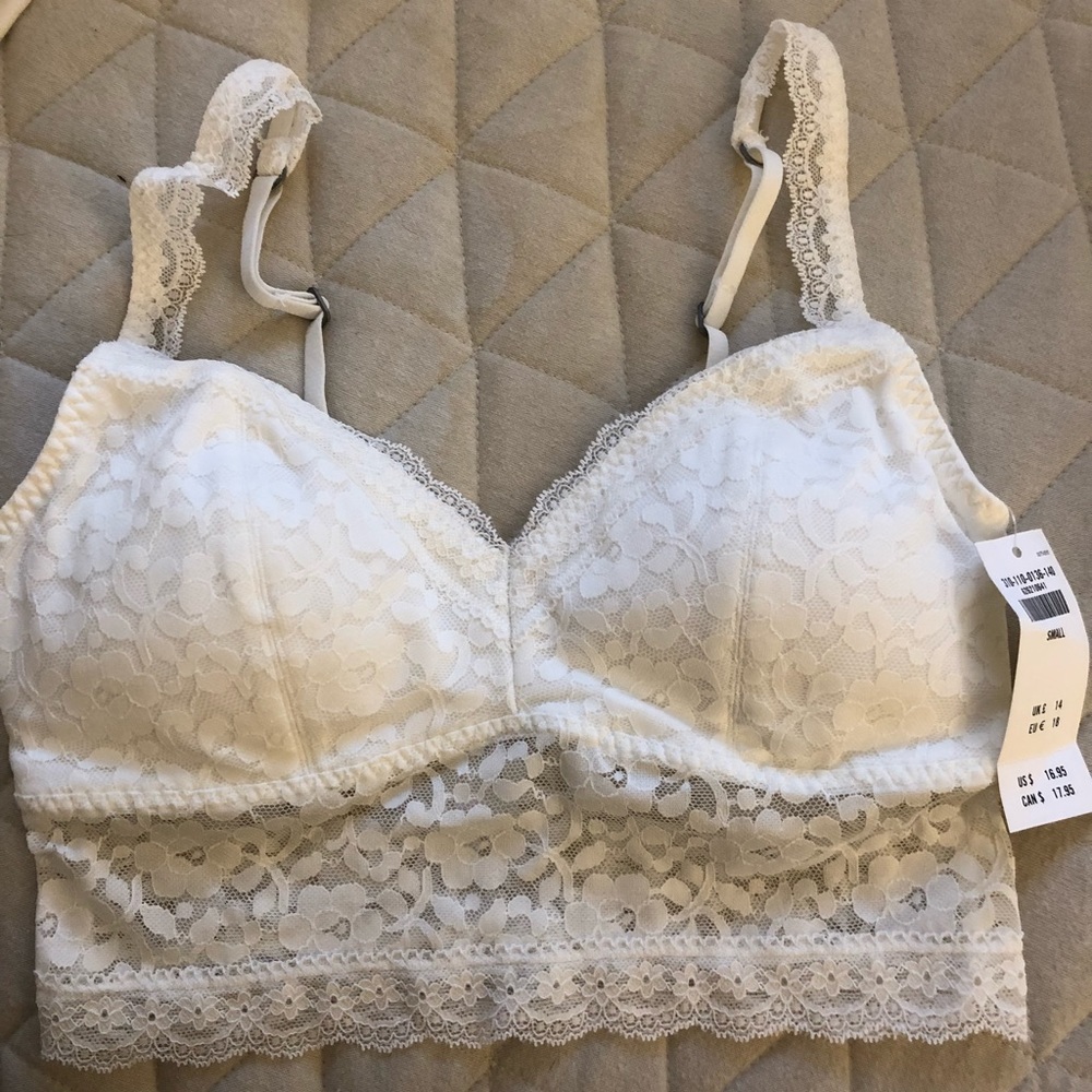 White Lace Longline Bralette